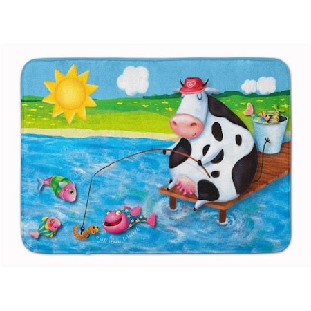 Carolines Treasures Carolines Treasures APH0085RUG Cow Fishing off of a Pier Machine Washable Memory Foam Mat APH0085RUG